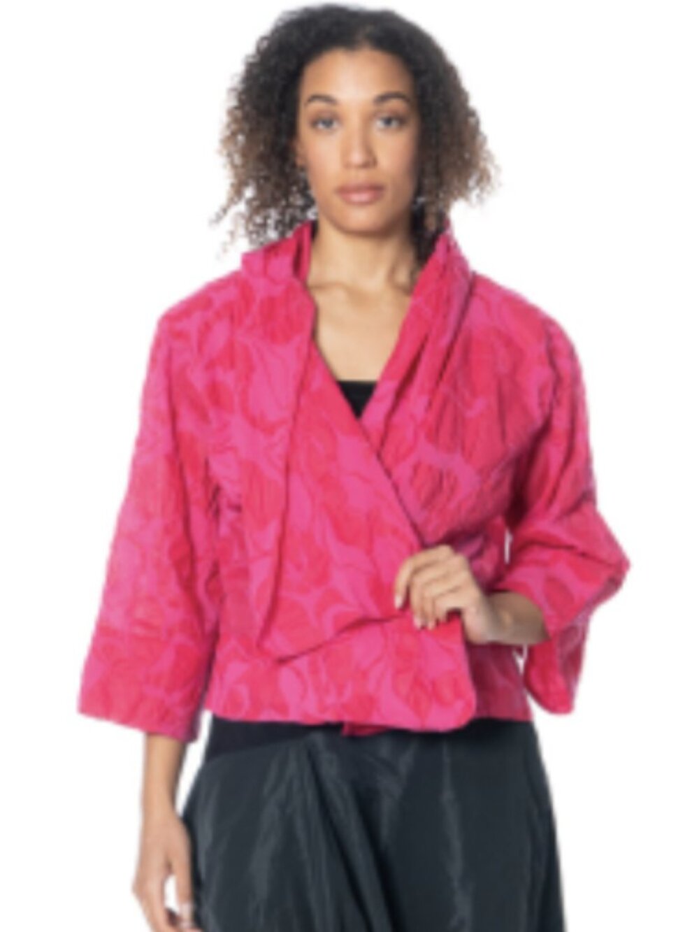 IGOR DOBRANIC Donizetti Jacquard Textured Jacket Bright Pink Small Avant Garde